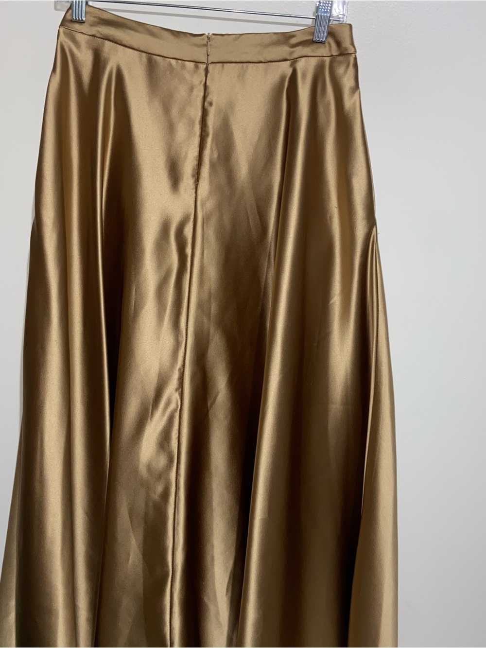 Vintage Ralph Lauren Skirt Womens Small Gold Satin Maxi Evening Formal Holiday - Picture 9 of 13